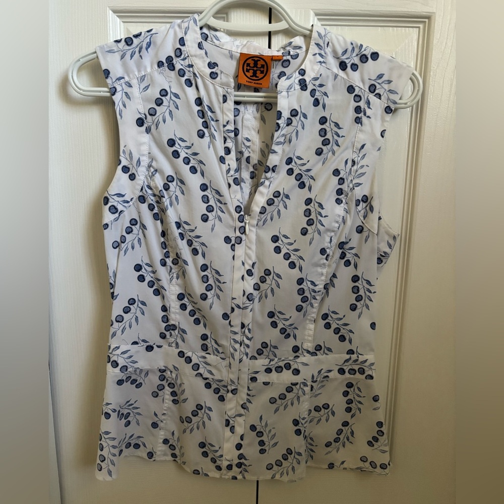 Tory Burch Talley Vneck sleeveless top EUC size 4
